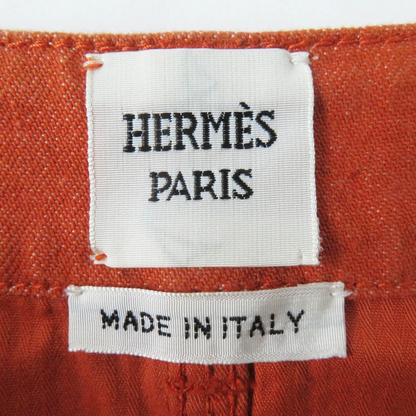 HERMES skirt 2E0350DQ Outer: 98% cotton, Outer: 2% polyurethane, Lining: 64% cotton, Lining: 33% rayon, Lining: 3% polyurethane Orange Crude cell Women 34 Used