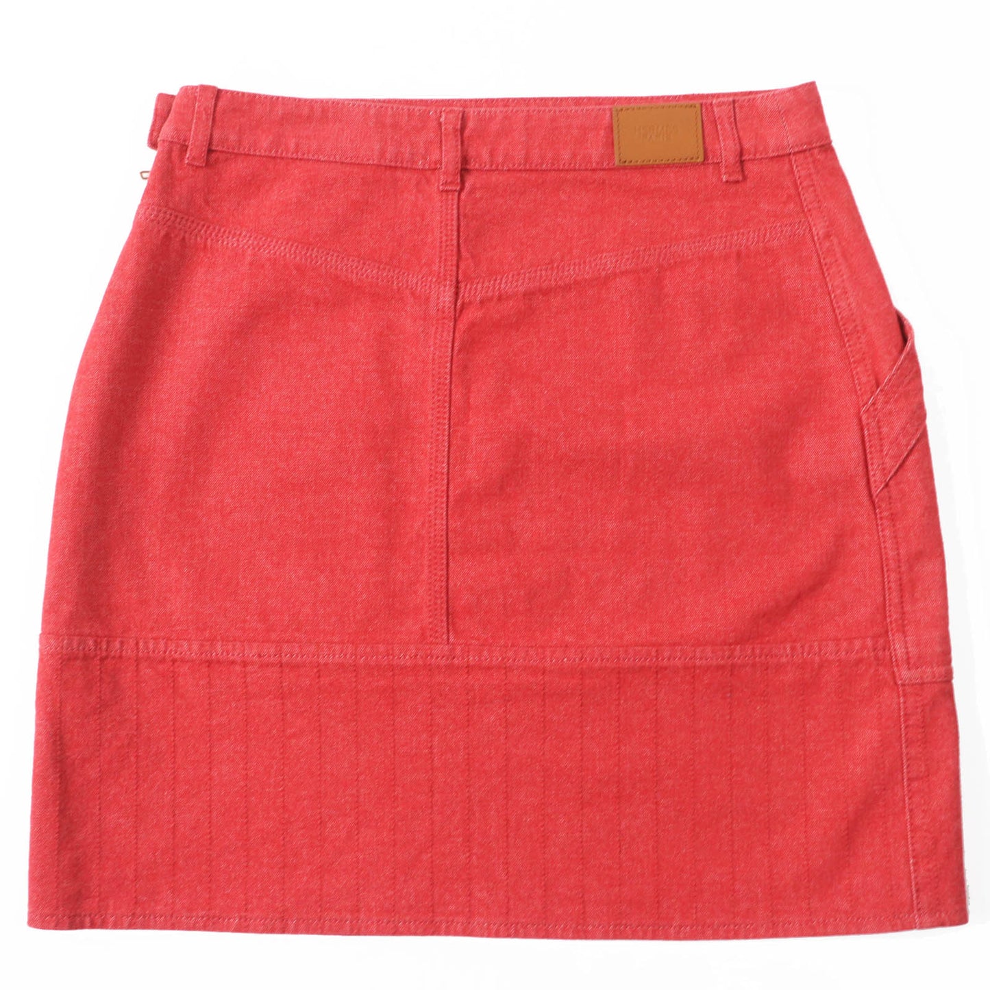 HERMES skirt 2E0350DQ Outer: 98% cotton, Outer: 2% polyurethane, Lining: 64% cotton, Lining: 33% rayon, Lining: 3% polyurethane Red Crude cell Women 38 Used