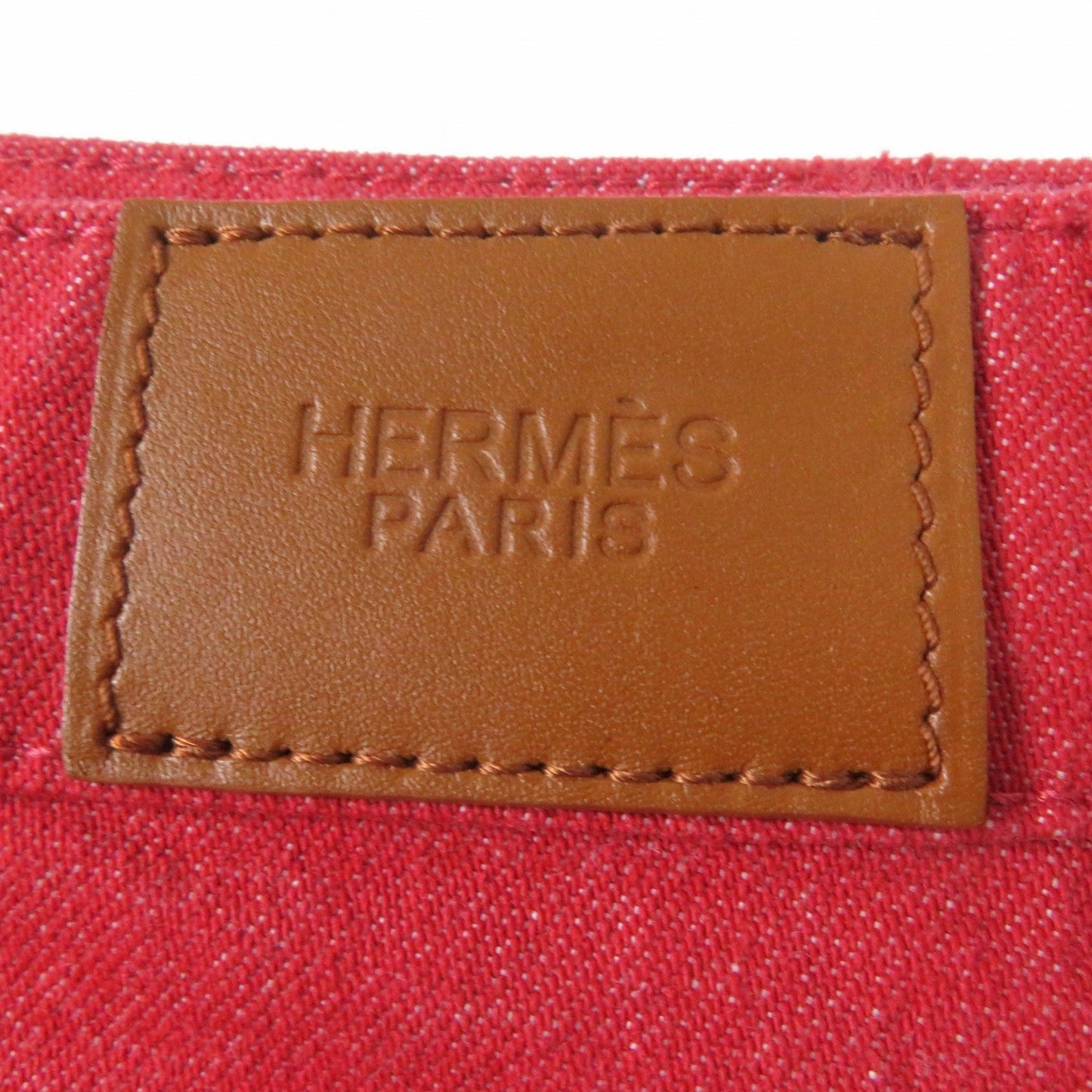 HERMES skirt 2E0350DQ Outer: 98% cotton, Outer: 2% polyurethane, Lining: 64% cotton, Lining: 33% rayon, Lining: 3% polyurethane Red Crude cell Women 38 Used