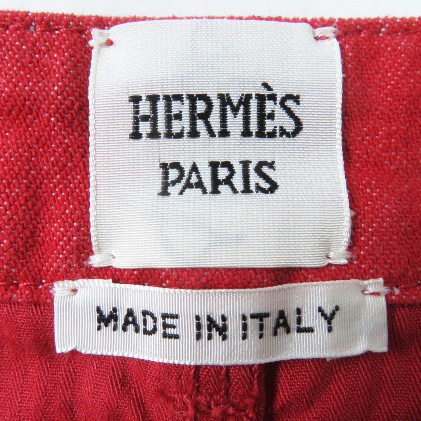 HERMES skirt 2E0350DQ Outer: 98% cotton, Outer: 2% polyurethane, Lining: 64% cotton, Lining: 33% rayon, Lining: 3% polyurethane Red Crude cell Women 38 Used