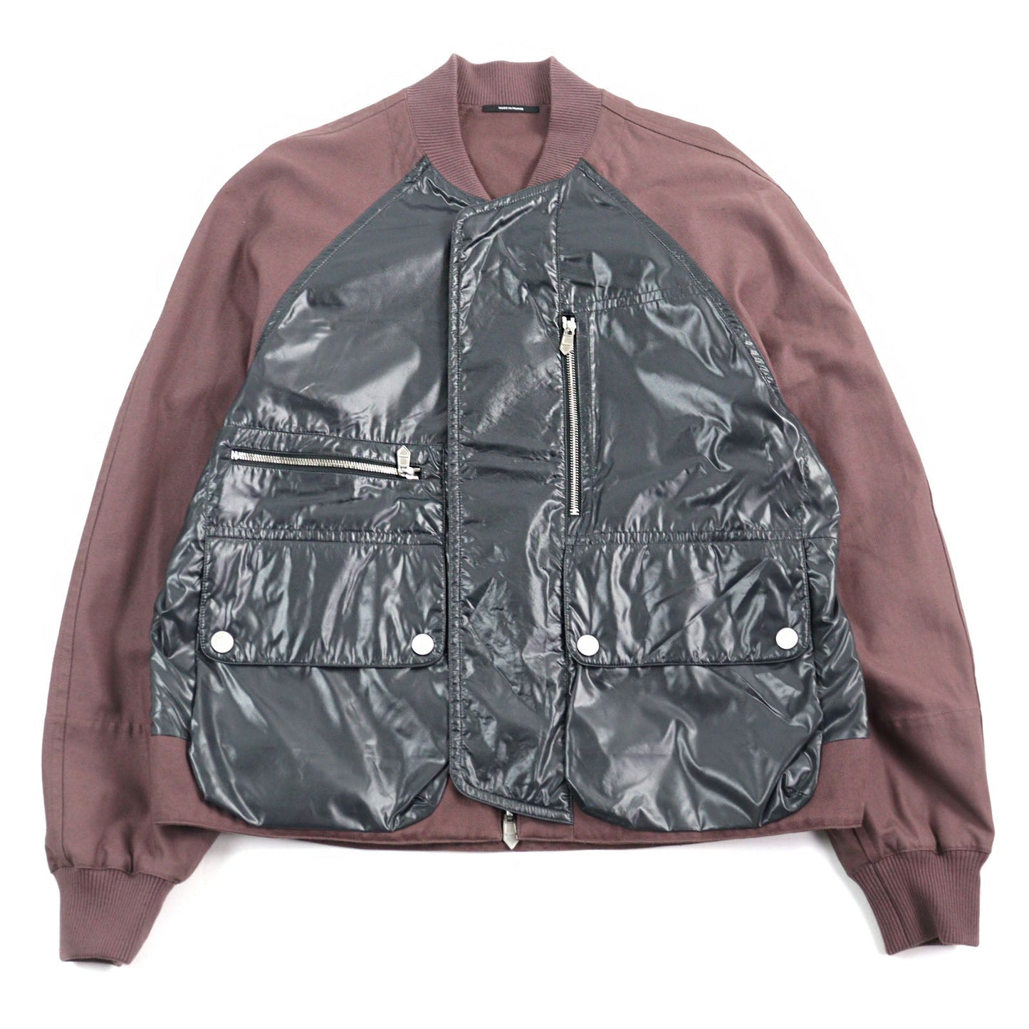 HERMES Jacket 21-5514 Main: 100% cotton, part: 100% nylon, part: 81% cotton, part: 16% nylon, part: 3% polyurethane Purple Khaki Gray mens 54 Used
