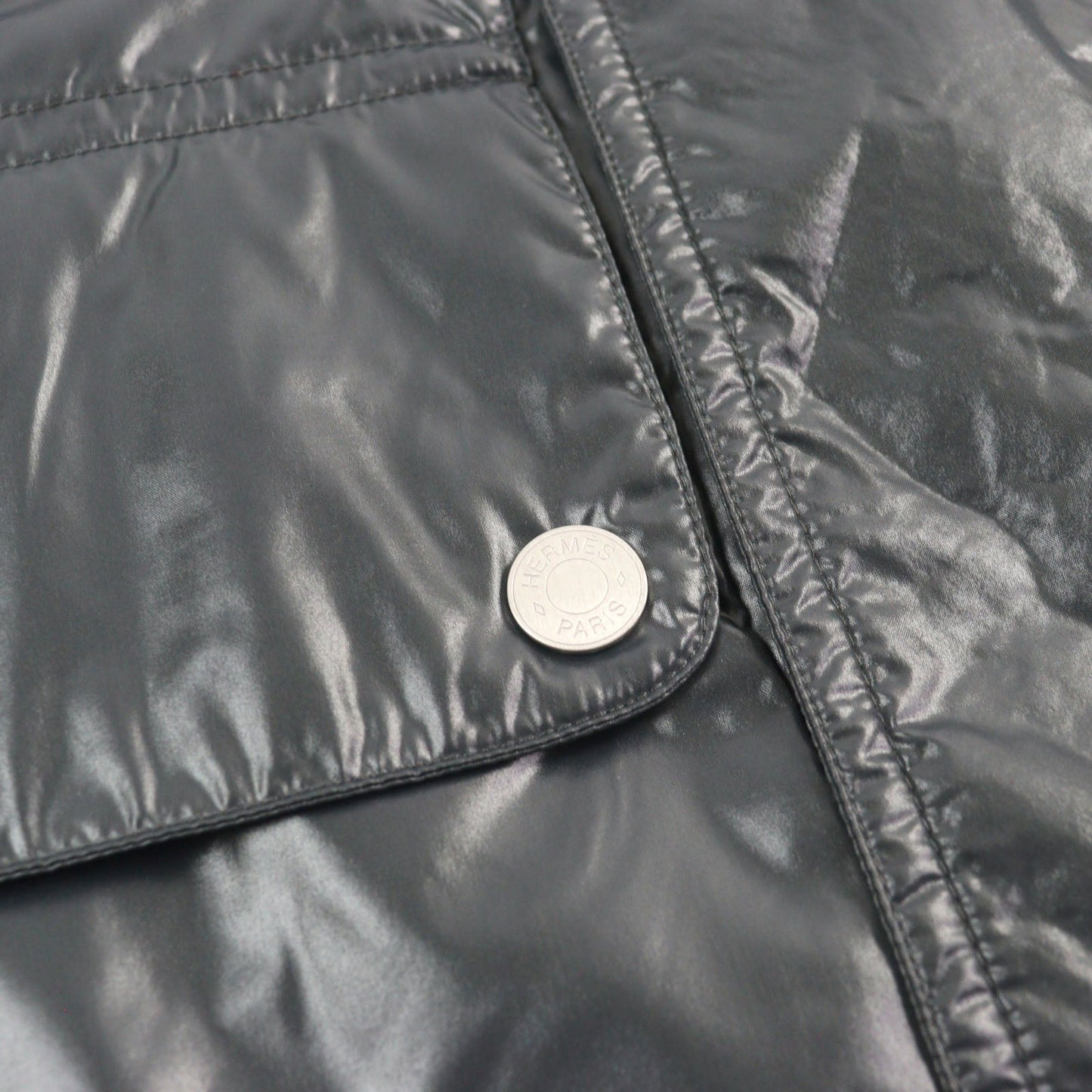 HERMES Jacket 21-5514 Main: 100% cotton, part: 100% nylon, part: 81% cotton, part: 16% nylon, part: 3% polyurethane Purple Khaki Gray mens 54 Used
