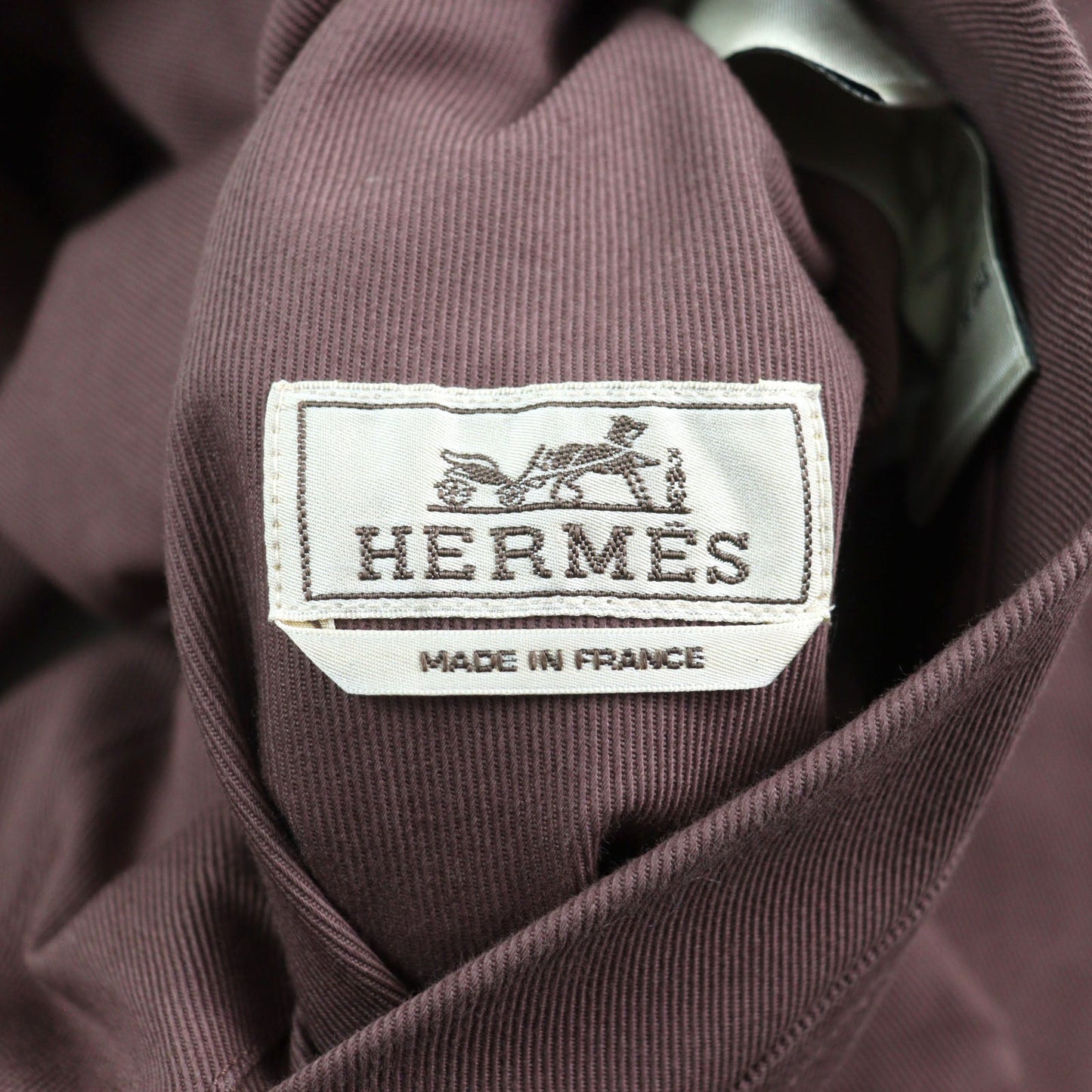 HERMES Jacket 21-5514 Main: 100% cotton, part: 100% nylon, part: 81% cotton, part: 16% nylon, part: 3% polyurethane Purple Khaki Gray mens 54 Used