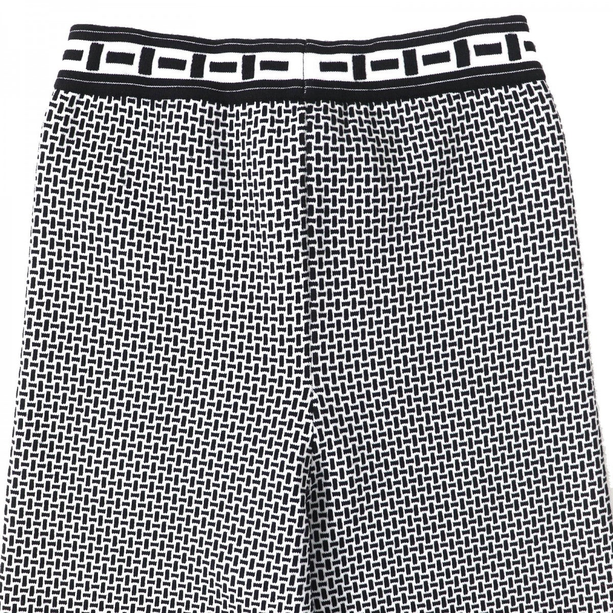 HERMES Pants 2H2405DD wool Black White 38