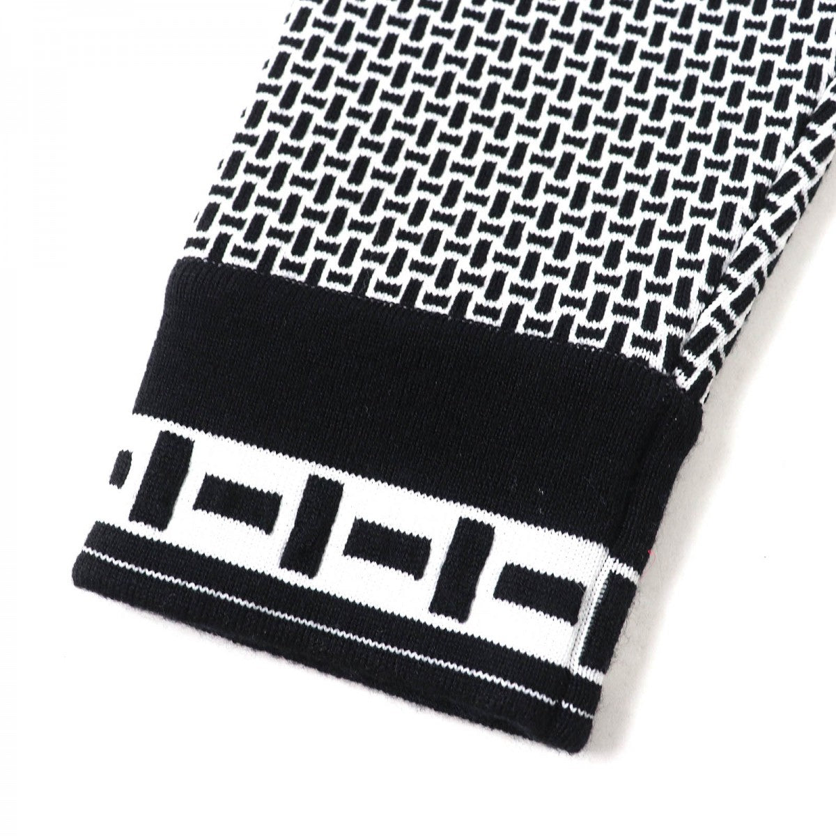 HERMES Pants 2H2405DD wool Black White 38