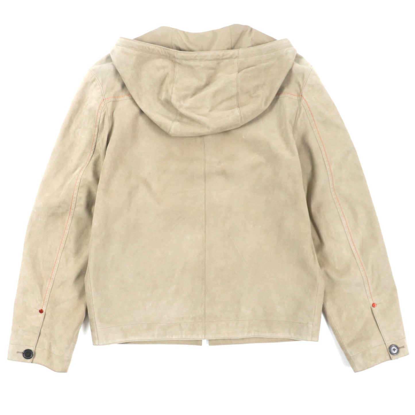 HERMES Jacket Main: Reindeer leather, Sleeve lining: 100% Cupra, Part: 100% Cotton Beige orange mens 44 Used