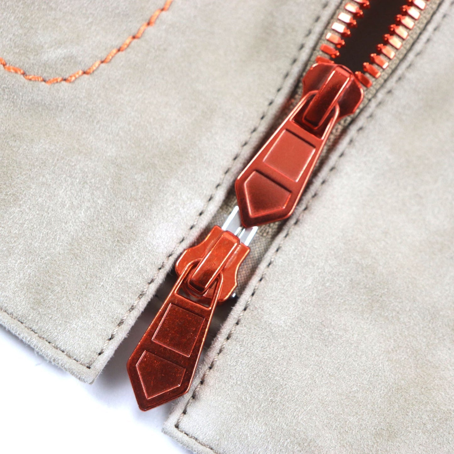 HERMES Jacket Main: Reindeer leather, Sleeve lining: 100% Cupra, Part: 100% Cotton Beige orange mens 44 Used