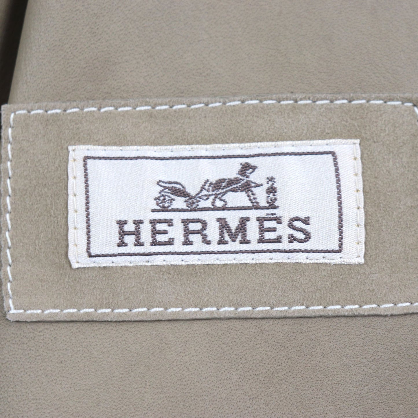 HERMES Jacket Main: Reindeer leather, Sleeve lining: 100% Cupra, Part: 100% Cotton Beige orange mens 44 Used