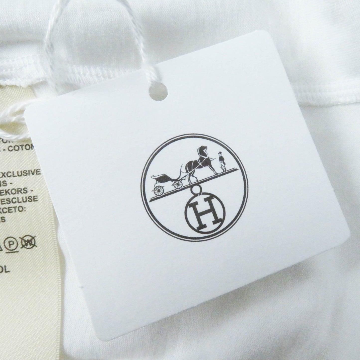 HERMES Short sleeve T-shirt 3H4615DL Main: 100% cotton white Women 38 Used