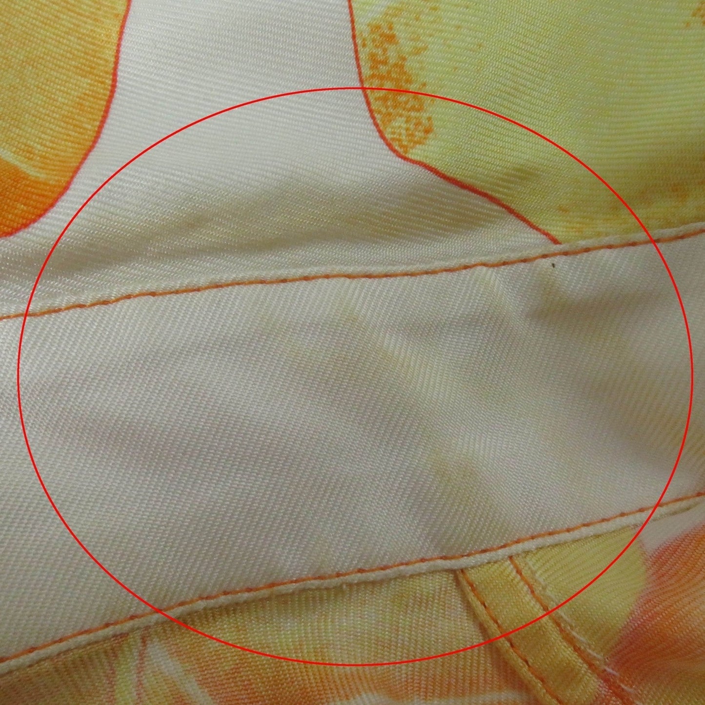 HERMES tops Main: 100% silk Orange Yellow type Margiela period Les Capucines Women 34 Used