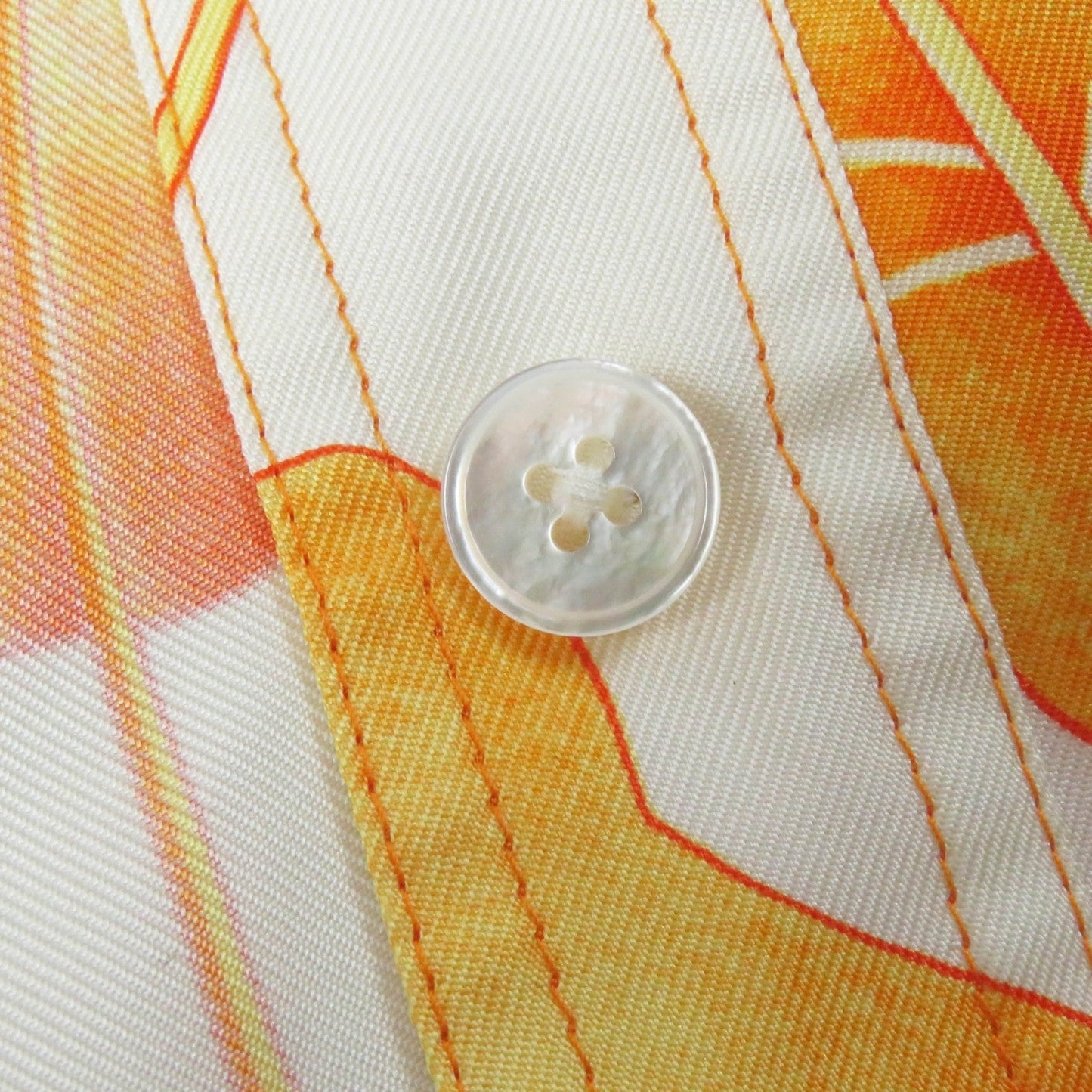 HERMES tops Main: 100% silk Orange Yellow type Margiela period Les Capucines Women 34 Used