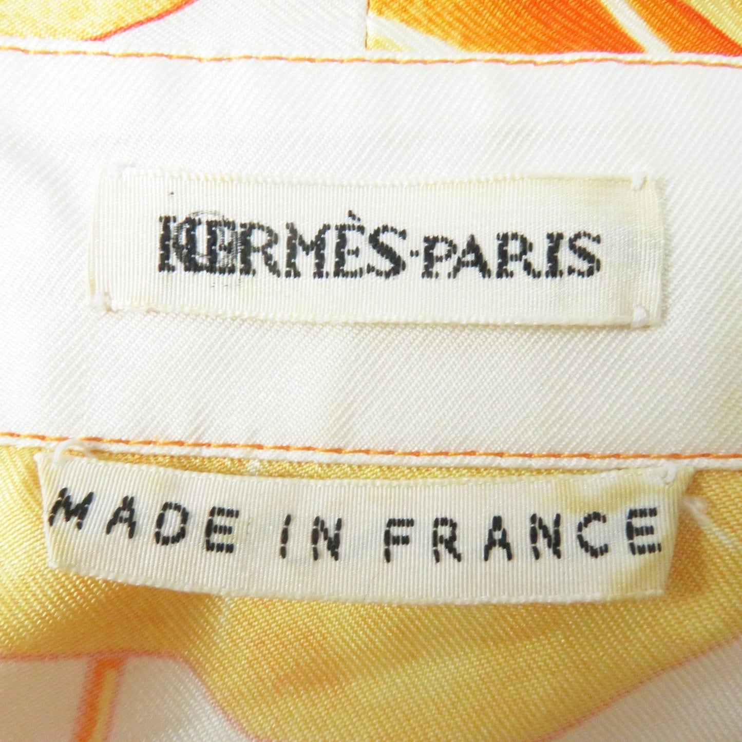 HERMES tops Main: 100% silk Orange Yellow type Margiela period Les Capucines Women 34 Used