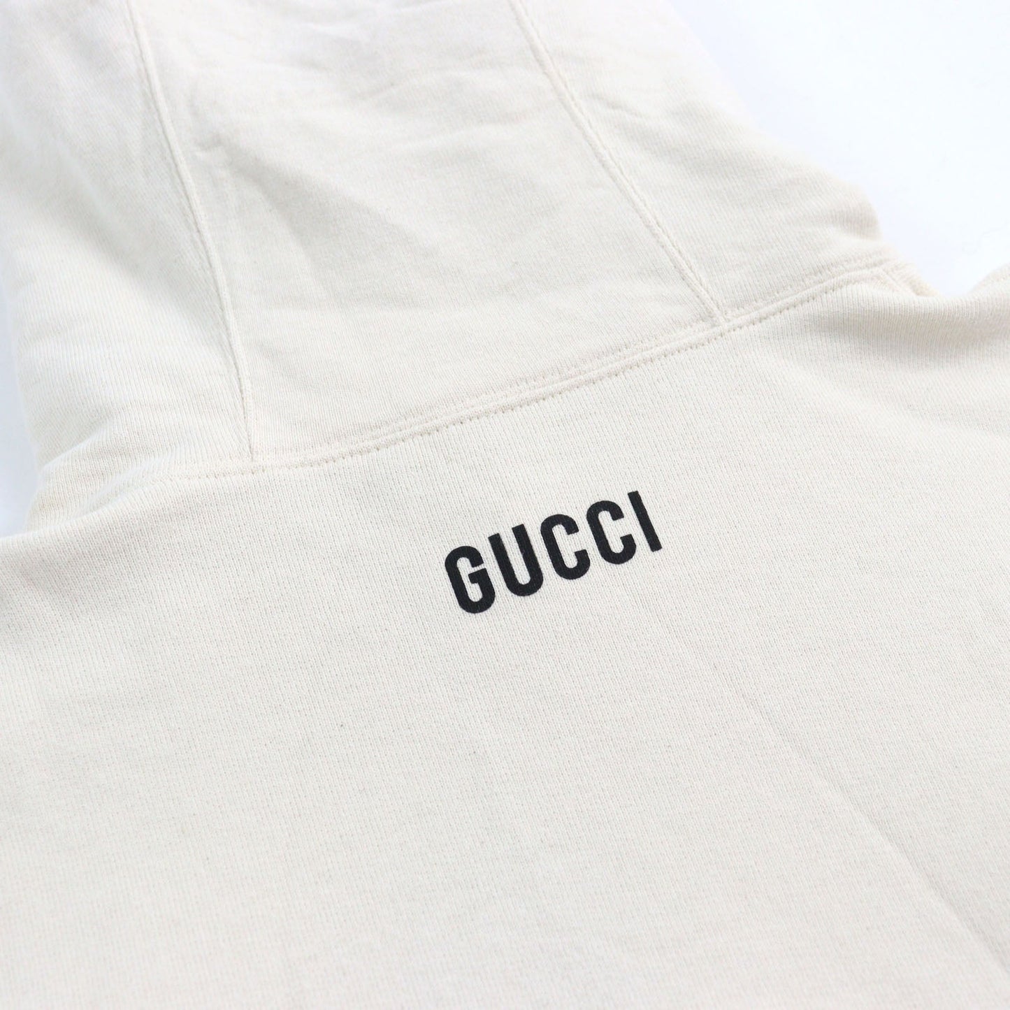 GUCCI Hoodie 721427 Main: 100% cotton, part: 97% cotton, part: 3% polyurethane Ivorytype Fuori Printed Hoodie mens L Used