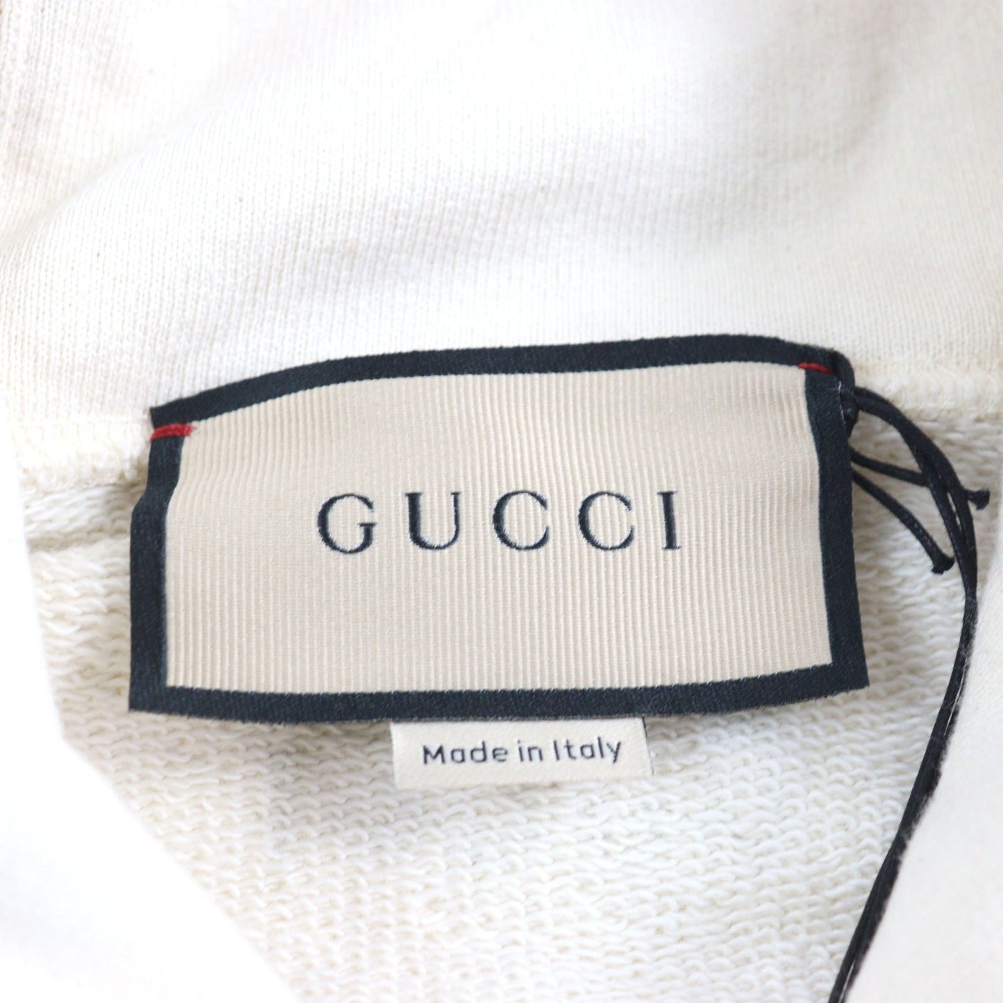GUCCI Hoodie 721427 Main: 100% cotton, part: 97% cotton, part: 3% polyurethane Ivorytype Fuori Printed Hoodie mens L Used