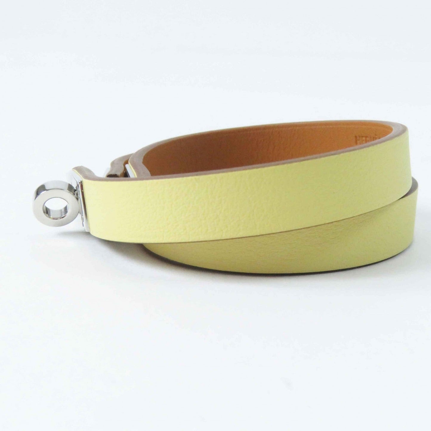 HERMES bracelet Main: Leather yellow Mini Kelly Double Tour Women Used