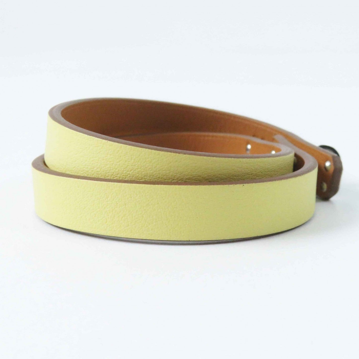 HERMES bracelet Main: Leather yellow Mini Kelly Double Tour Women Used
