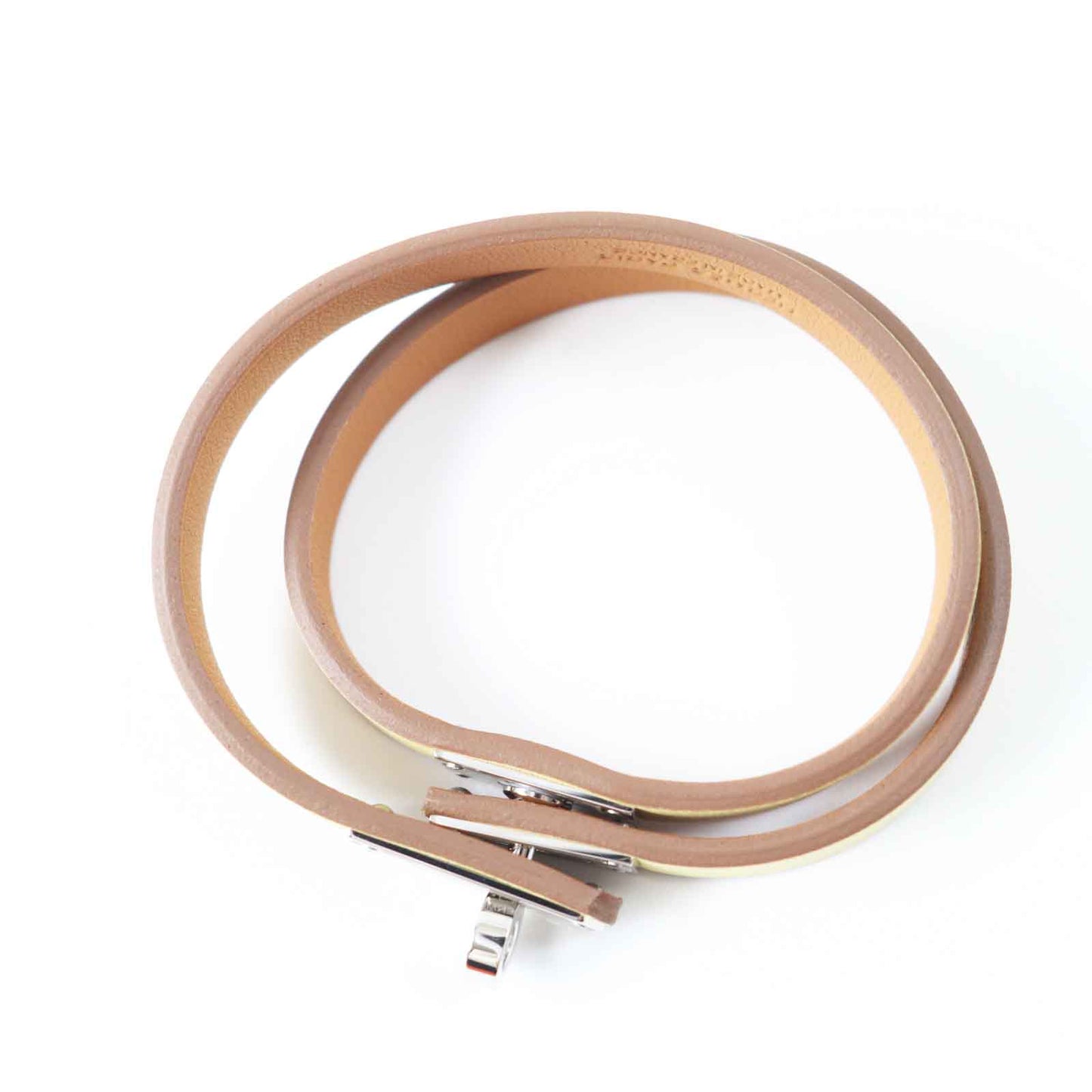 HERMES bracelet Main: Leather yellow Mini Kelly Double Tour Women Used