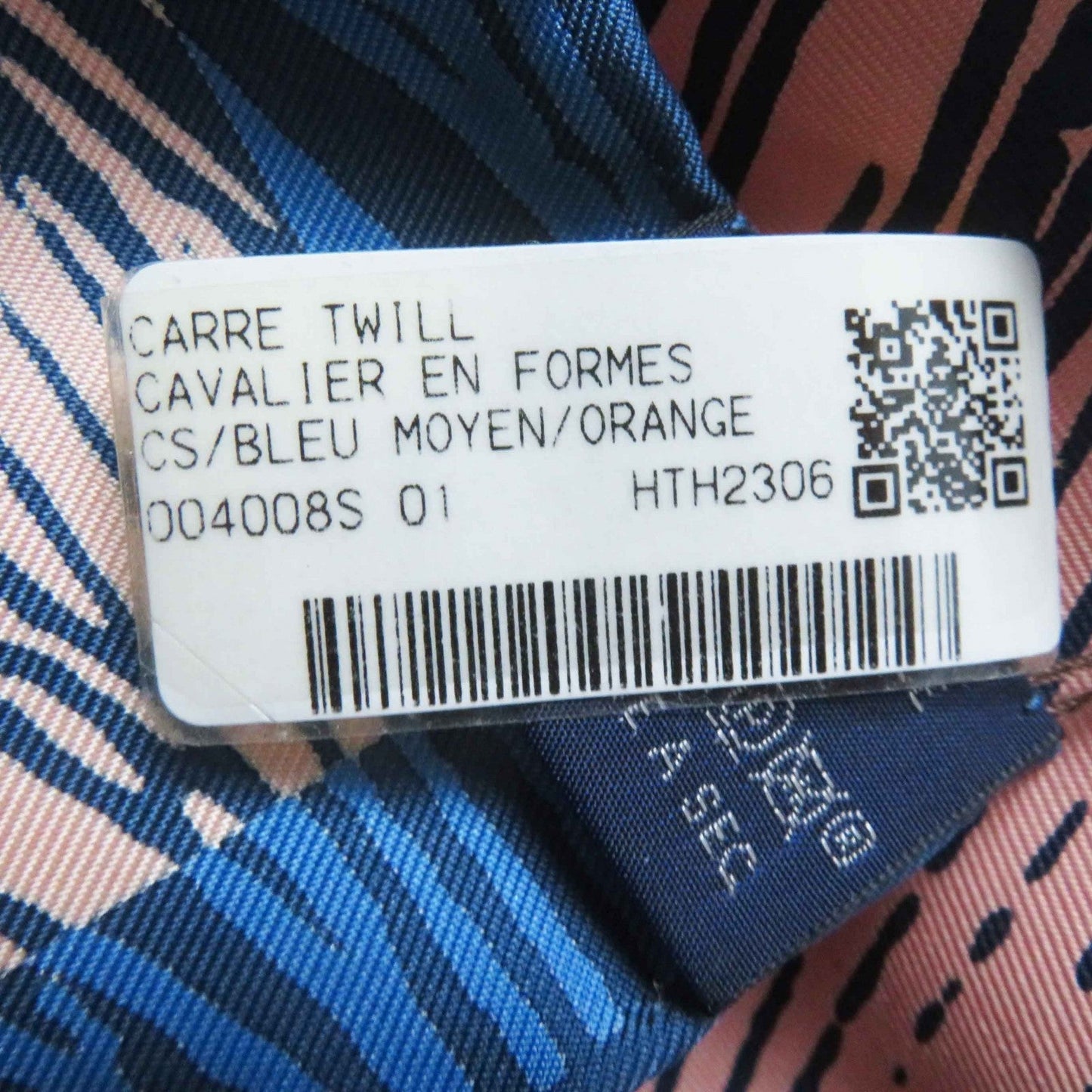 HERMES scarf Main: 100% silk Orange/blue/pink Carre90 Cavalier en Formes Women Used