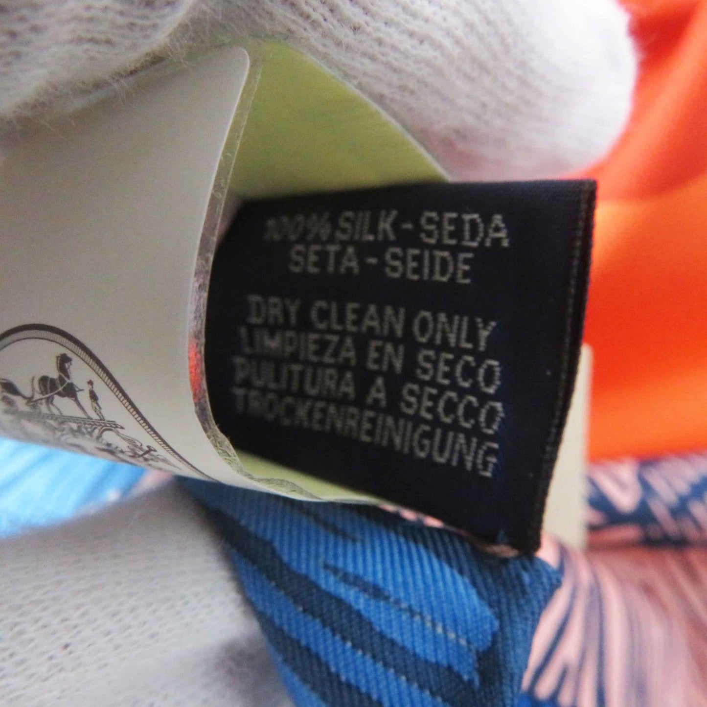 HERMES scarf Main: 100% silk Orange/blue/pink Carre90 Cavalier en Formes Women Used