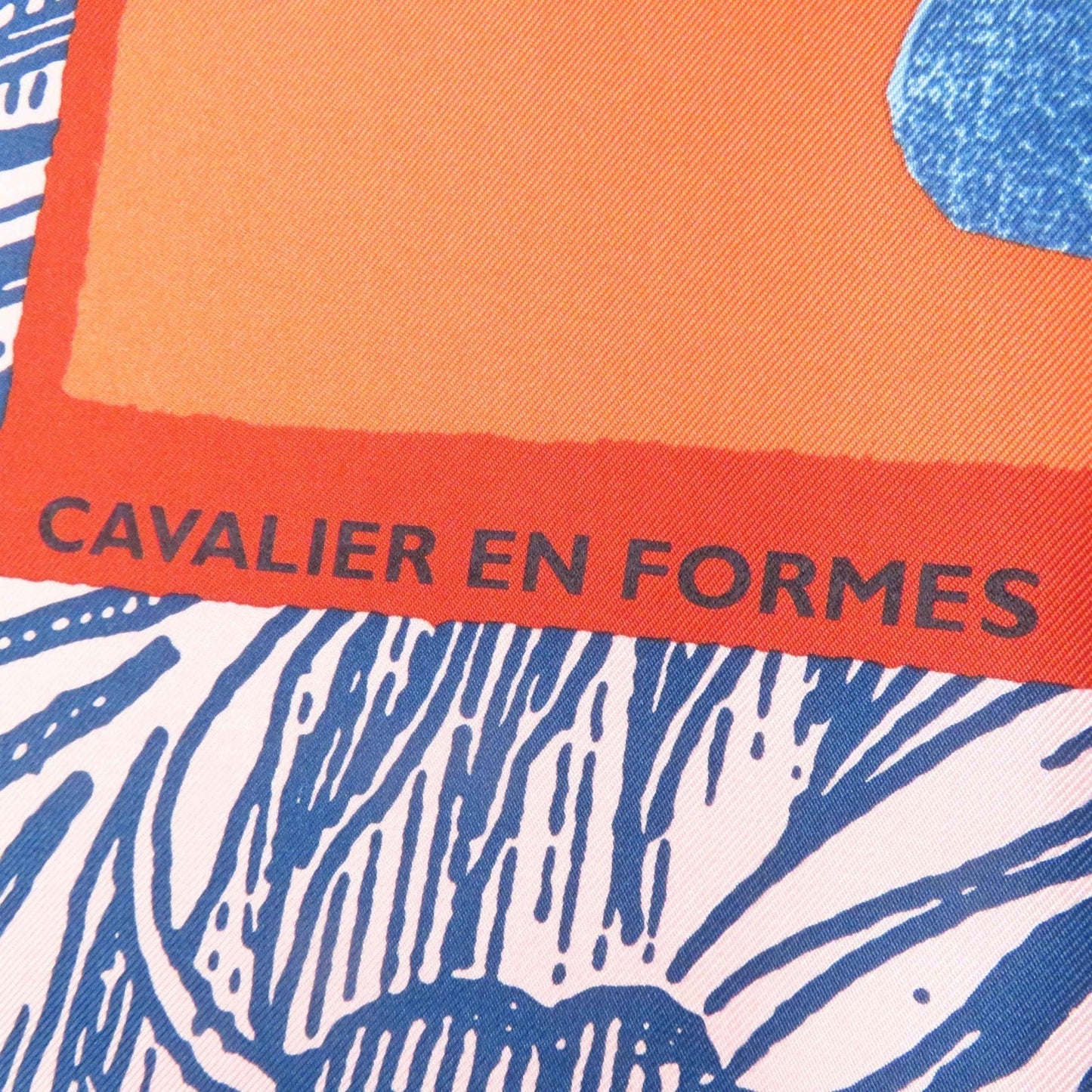 HERMES scarf Main: 100% silk Orange/blue/pink Carre90 Cavalier en Formes Women Used