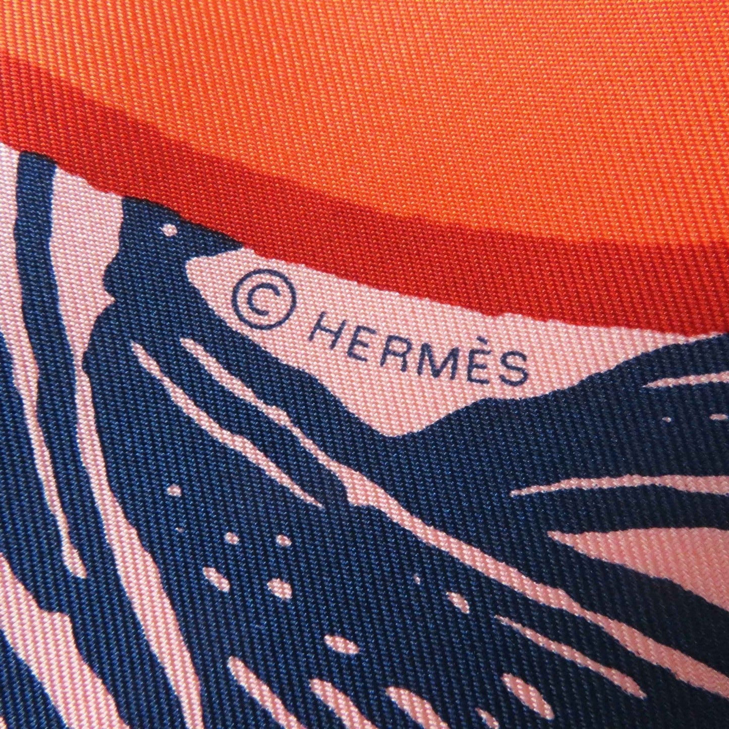 HERMES scarf Main: 100% silk Orange/blue/pink Carre90 Cavalier en Formes Women Used