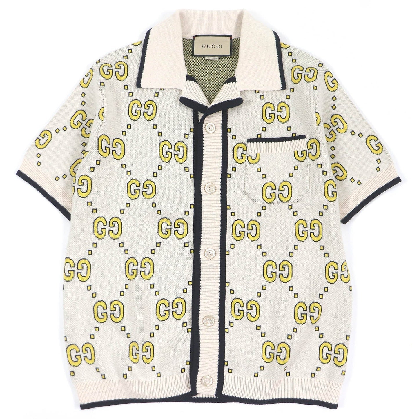 GUCCI Short sleeve shirt 740562 Main: 100% cotton Ivory mens XS Used