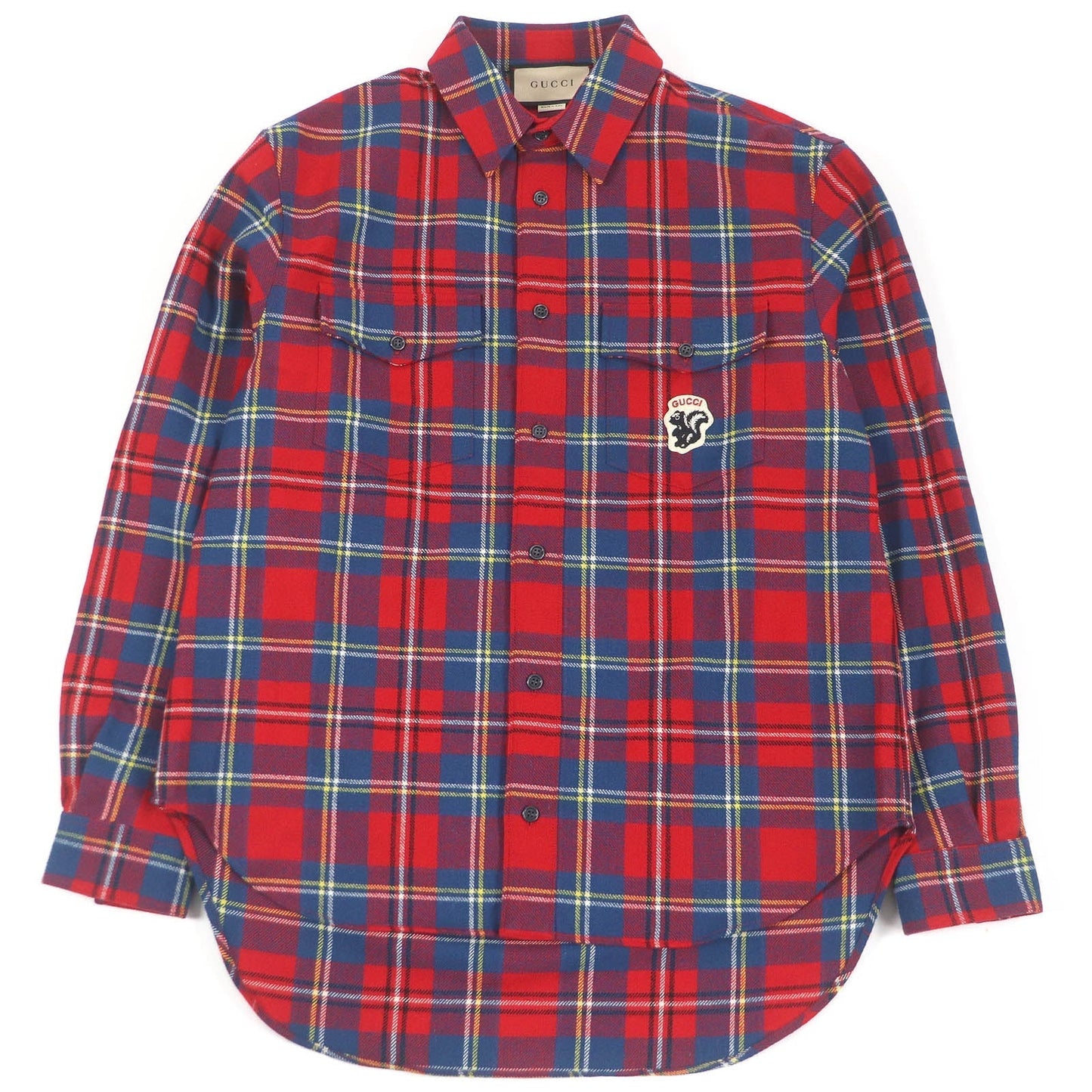 GUCCI Long sleeve shirt 720960 Outer material: 90% wool, Outer material: 10% nylon, Part: 100% polyester Red mens 48 Used