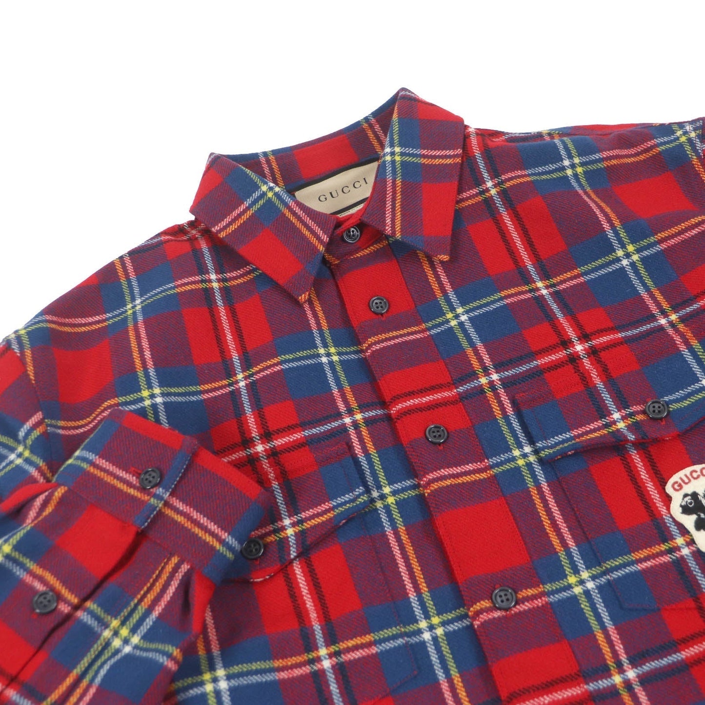 GUCCI Long sleeve shirt 720960 Outer material: 90% wool, Outer material: 10% nylon, Part: 100% polyester Red mens 48 Used