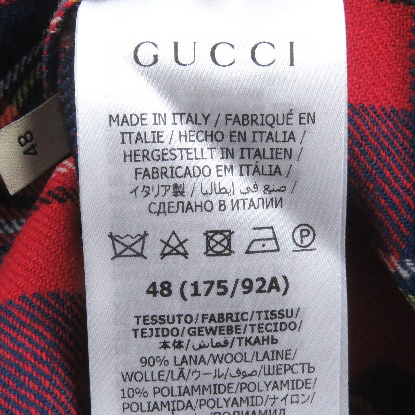 GUCCI Long sleeve shirt 720960 Outer material: 90% wool, Outer material: 10% nylon, Part: 100% polyester Red mens 48 Used