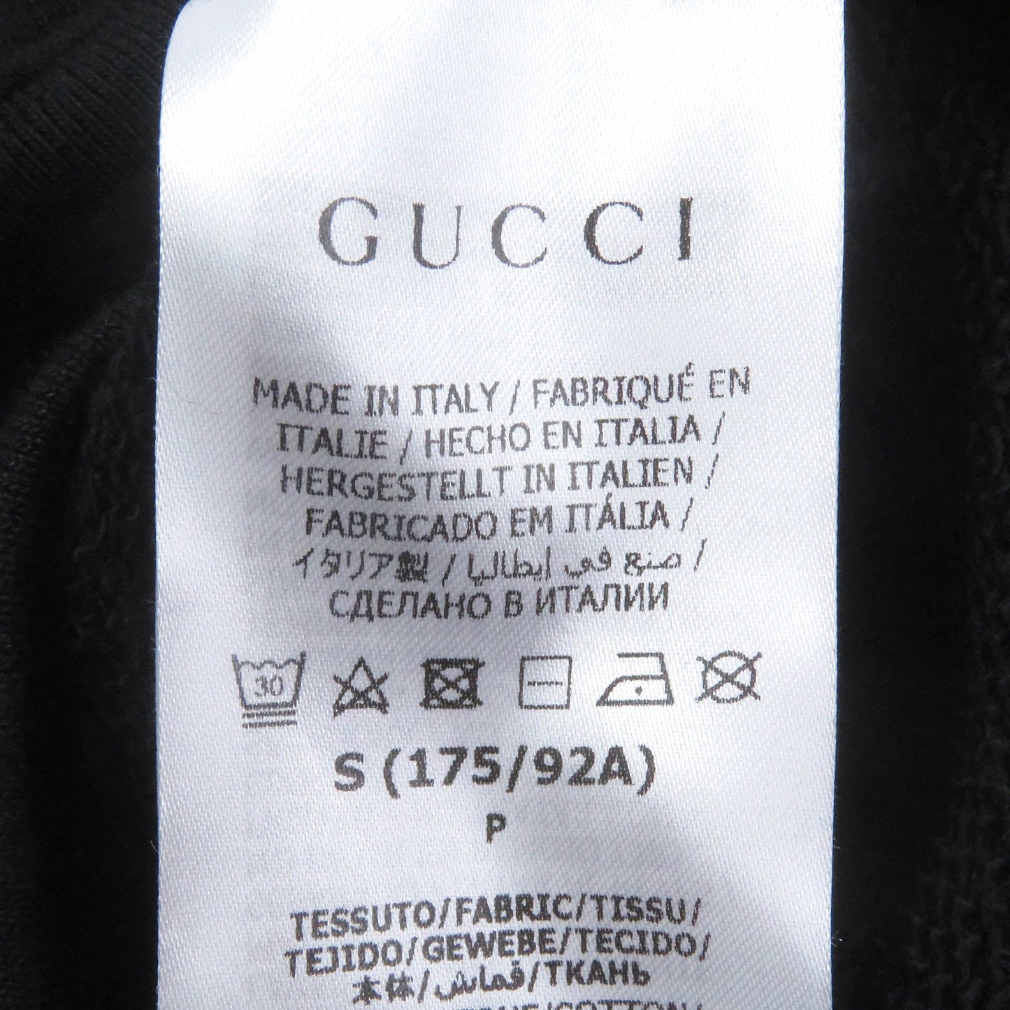 GUCCI Hoodie 782788 Main: 100% cotton, part: 97% cotton, part: 3% polyurethane black mens S Used