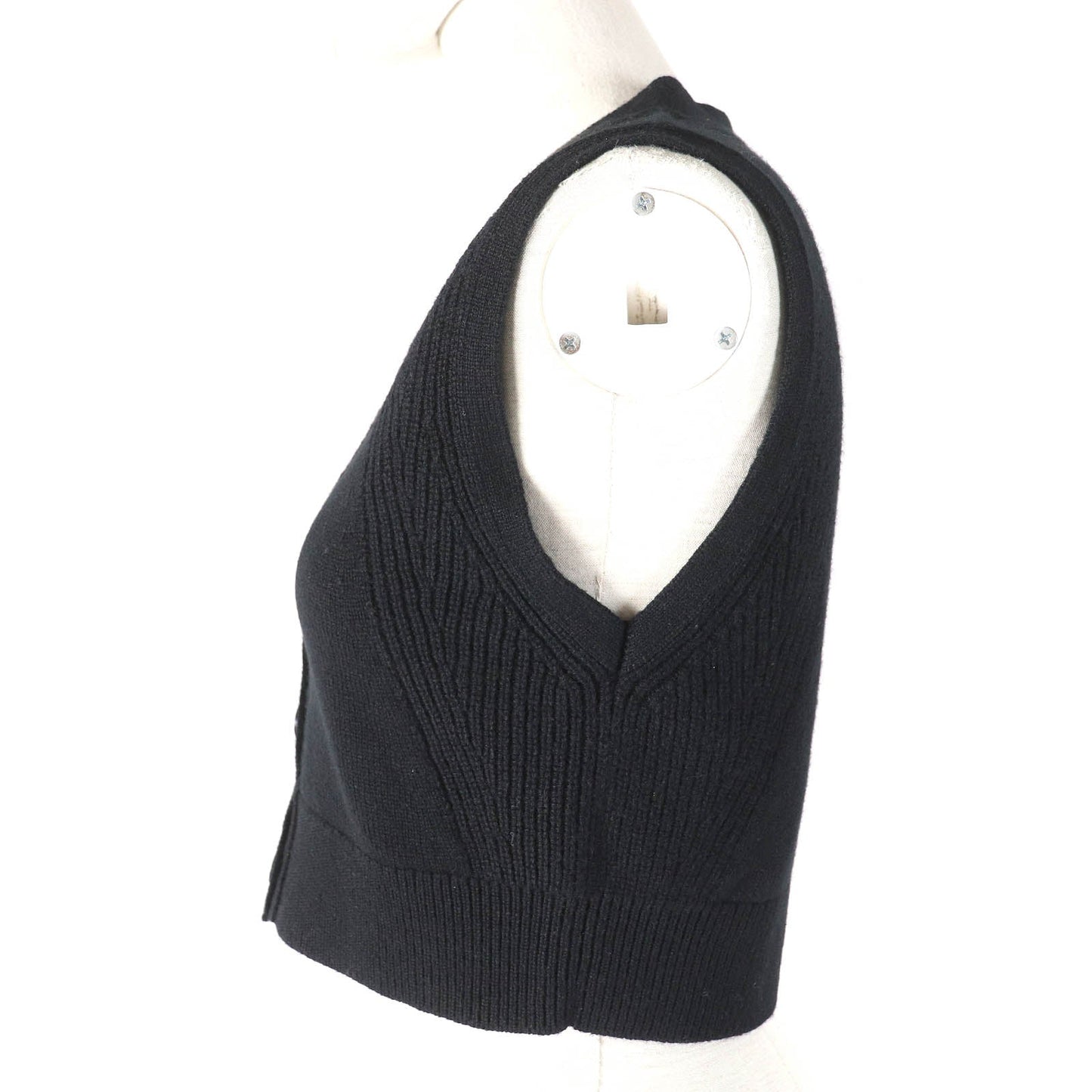 HERMES Best 4E2721D1 Main: 100% cashmere black Women 36 Used