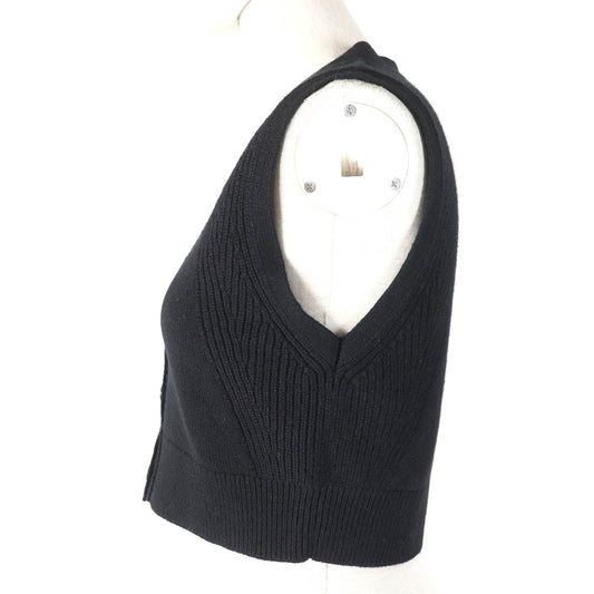 HERMES Best 4E2721D1 Main: 100% cashmere black Women 36 Used