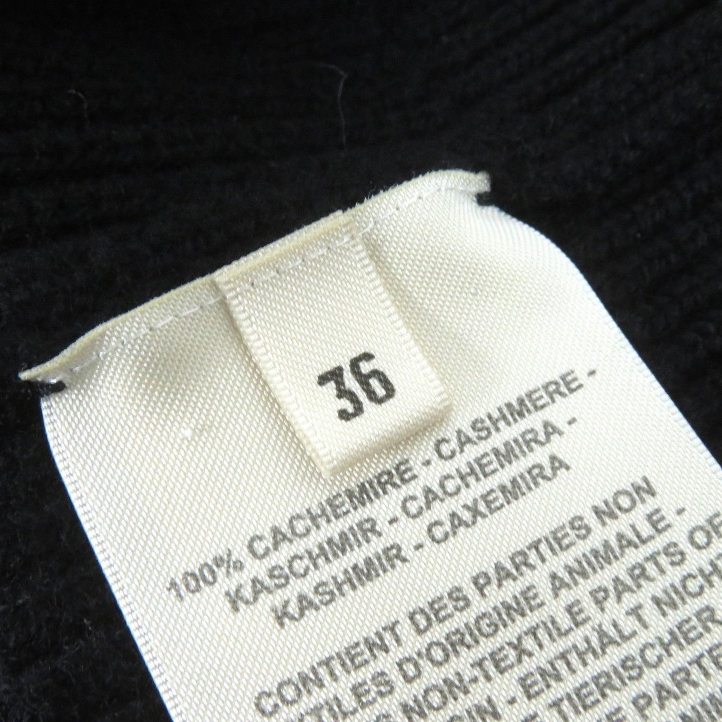 HERMES Best 4E2721D1 Main: 100% cashmere black Women 36 Used
