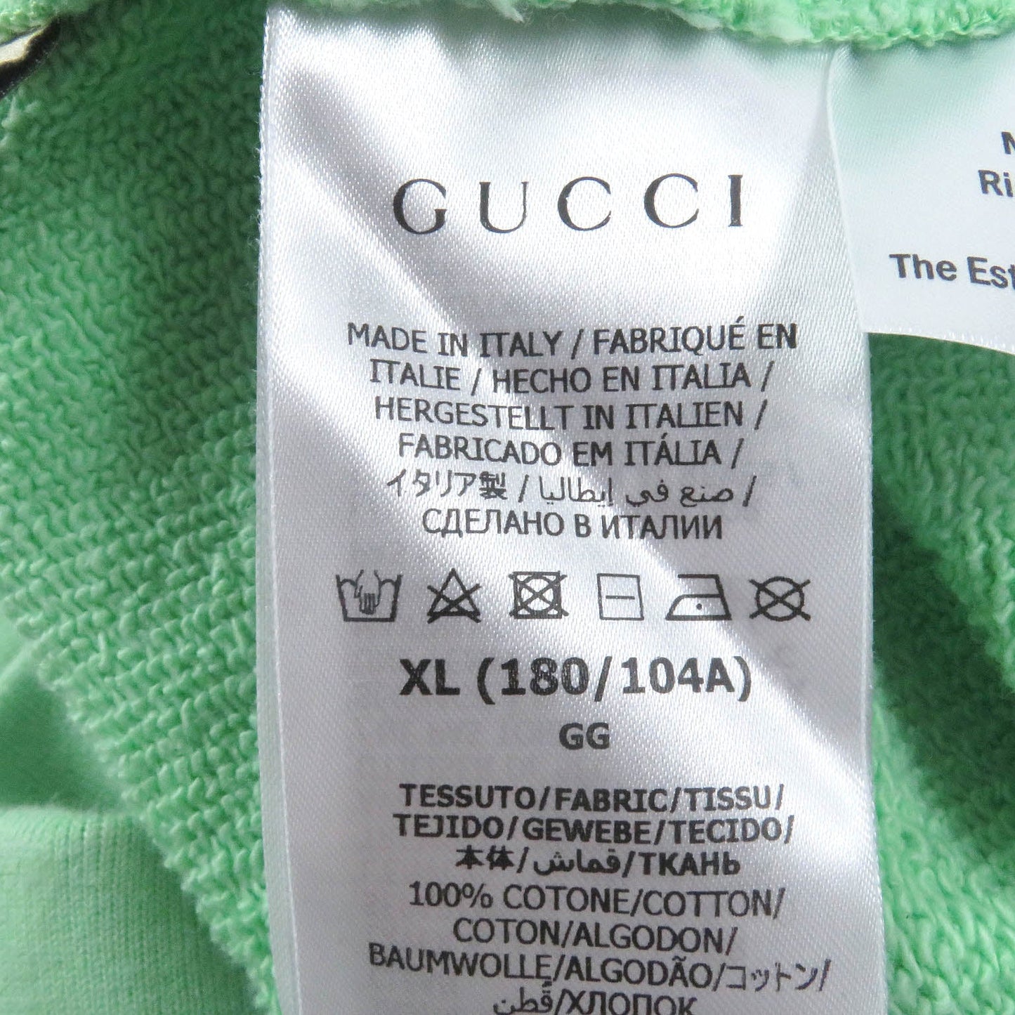 GUCCI sweat 700119 Main: 100% cotton, part: 97% cotton, part: 3% polyurethane mint mens XL Used