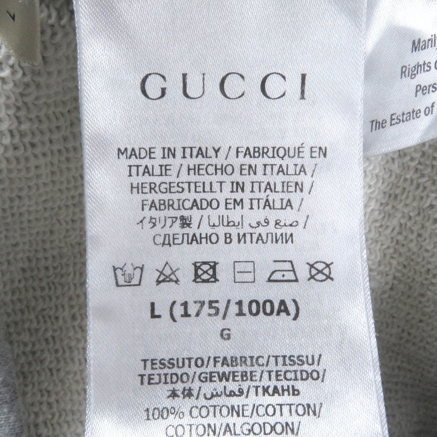 GUCCI Hoodie 700120 Main: 100% cotton, part: 97% cotton, part: 3% polyurethane gray mens L Used