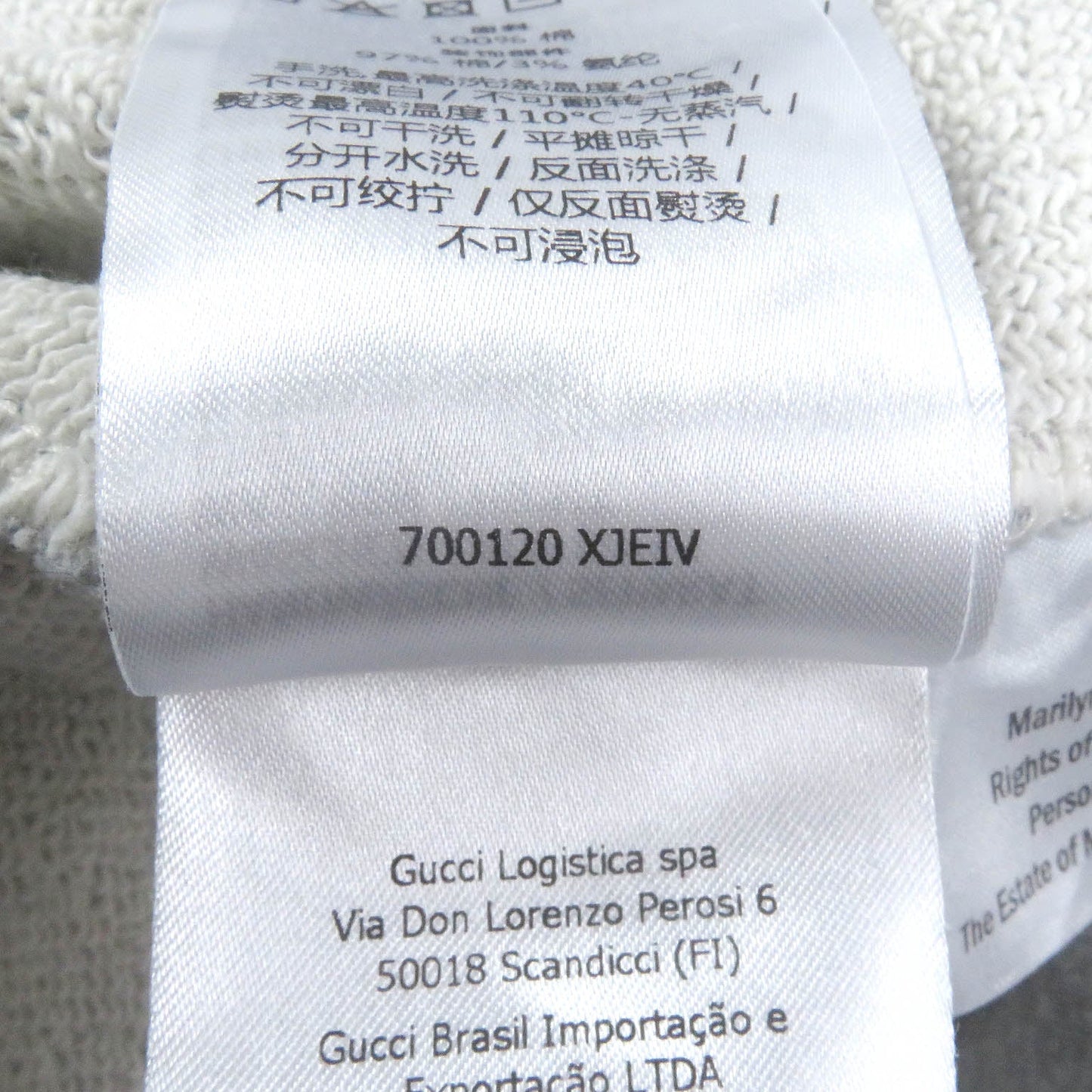 GUCCI Hoodie 700120 Main: 100% cotton, part: 97% cotton, part: 3% polyurethane gray mens L Used