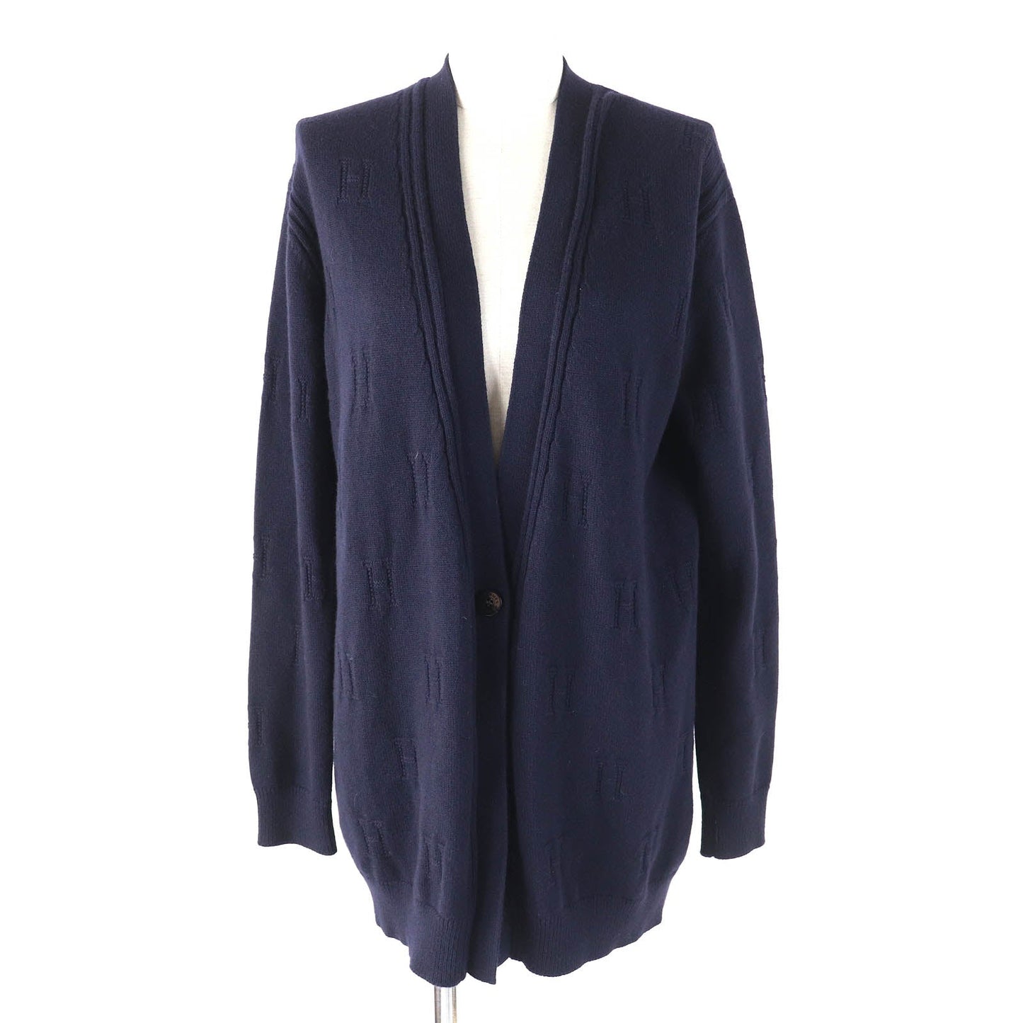 HERMES cardigan wool Navy 38