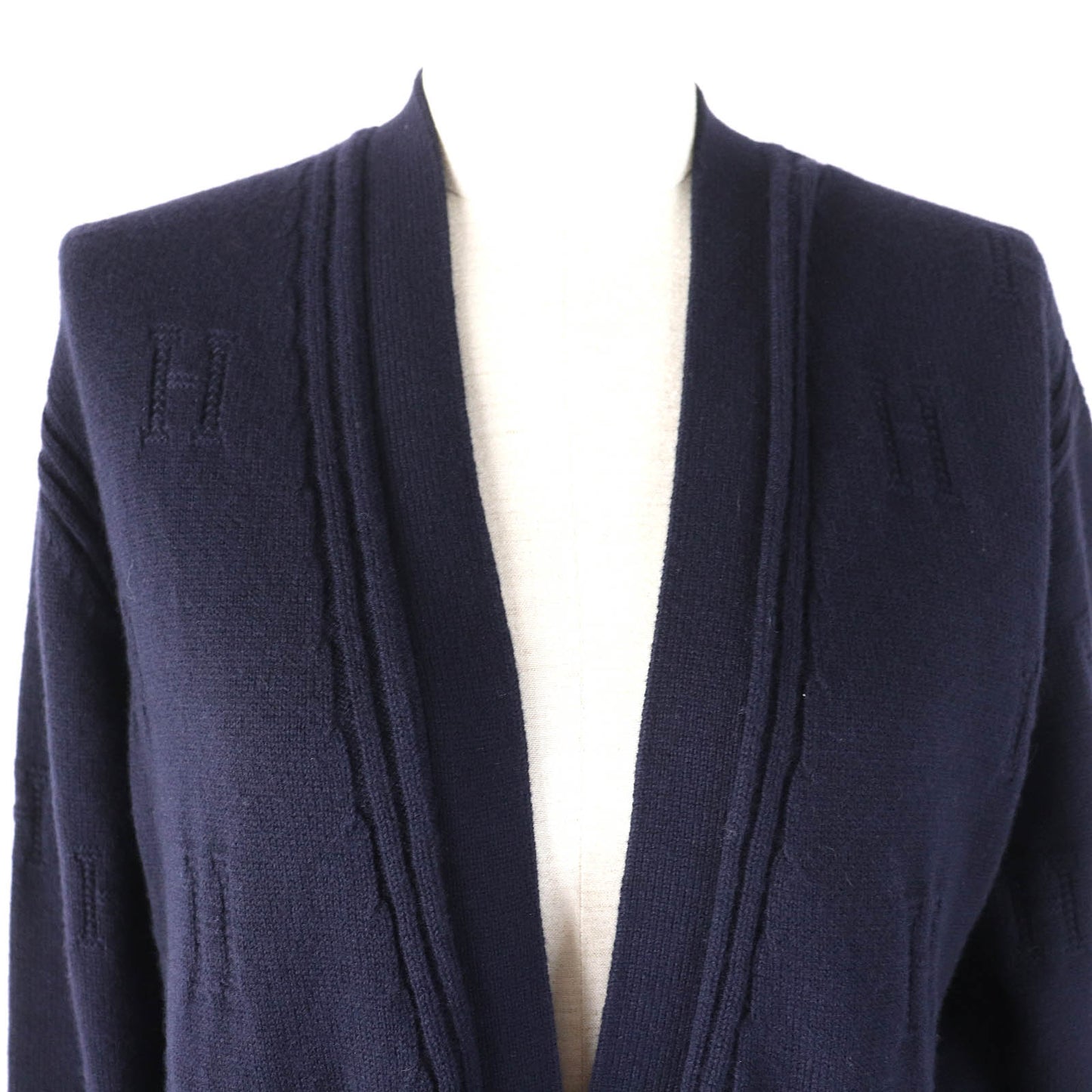 HERMES cardigan wool Navy 38