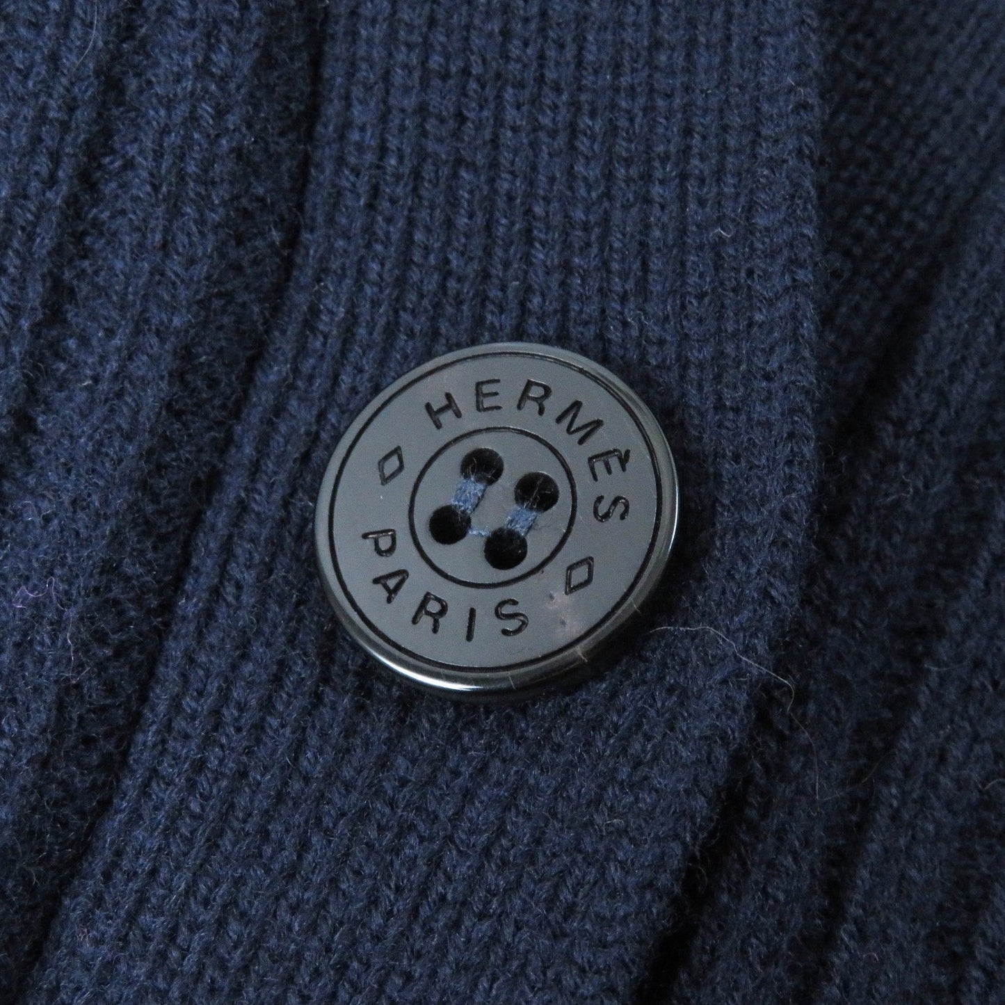 HERMES cardigan wool Navy 38