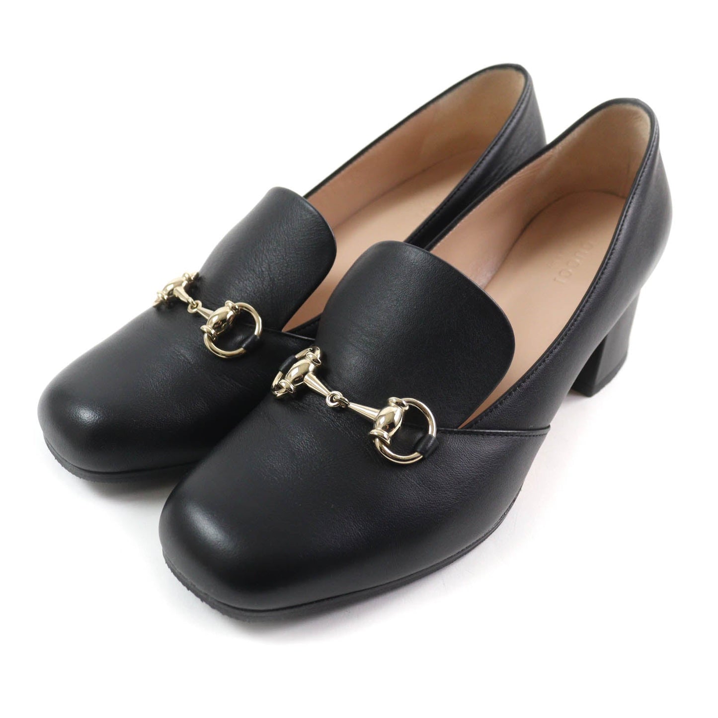GUCCI pumps 466701 leather black 38 1/2