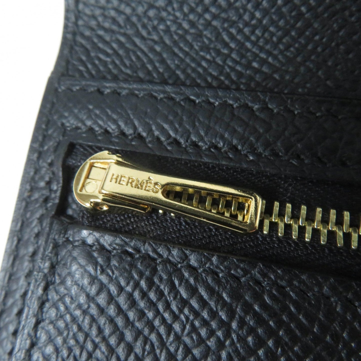 HERMES Bifold Wallet Epsom black Bean compact
