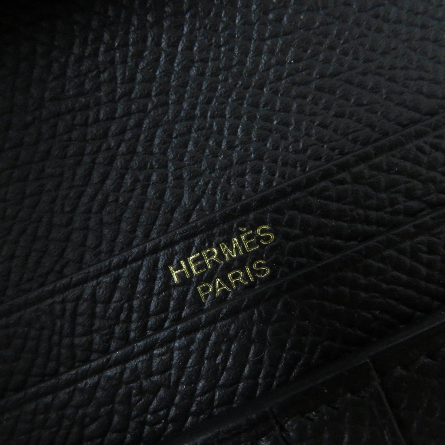 HERMES Bifold Wallet Epsom black Bean compact