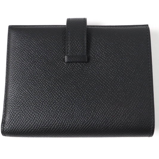 HERMES Bifold Wallet Epsom black Bean compact
