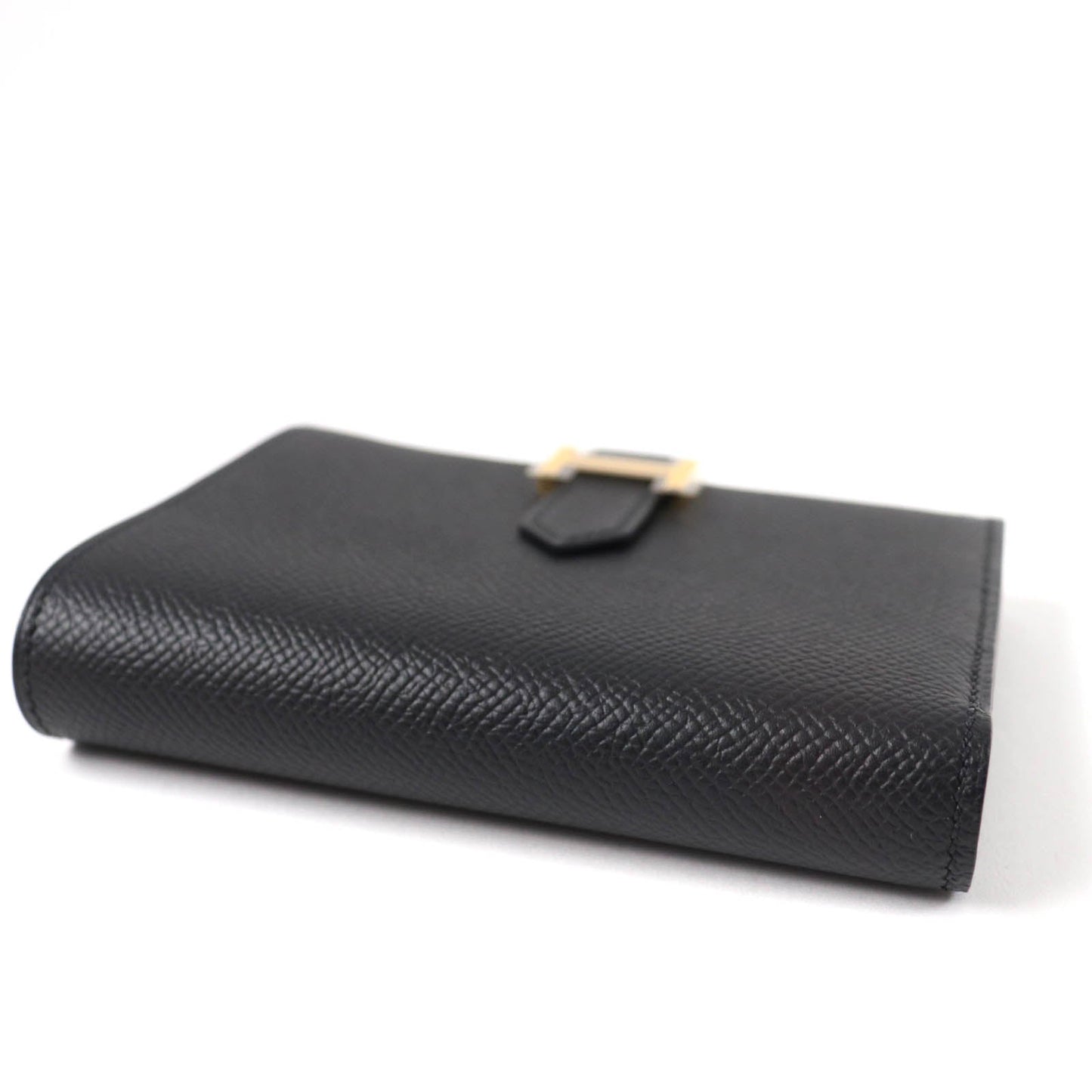 HERMES Bifold Wallet Epsom black Bean compact