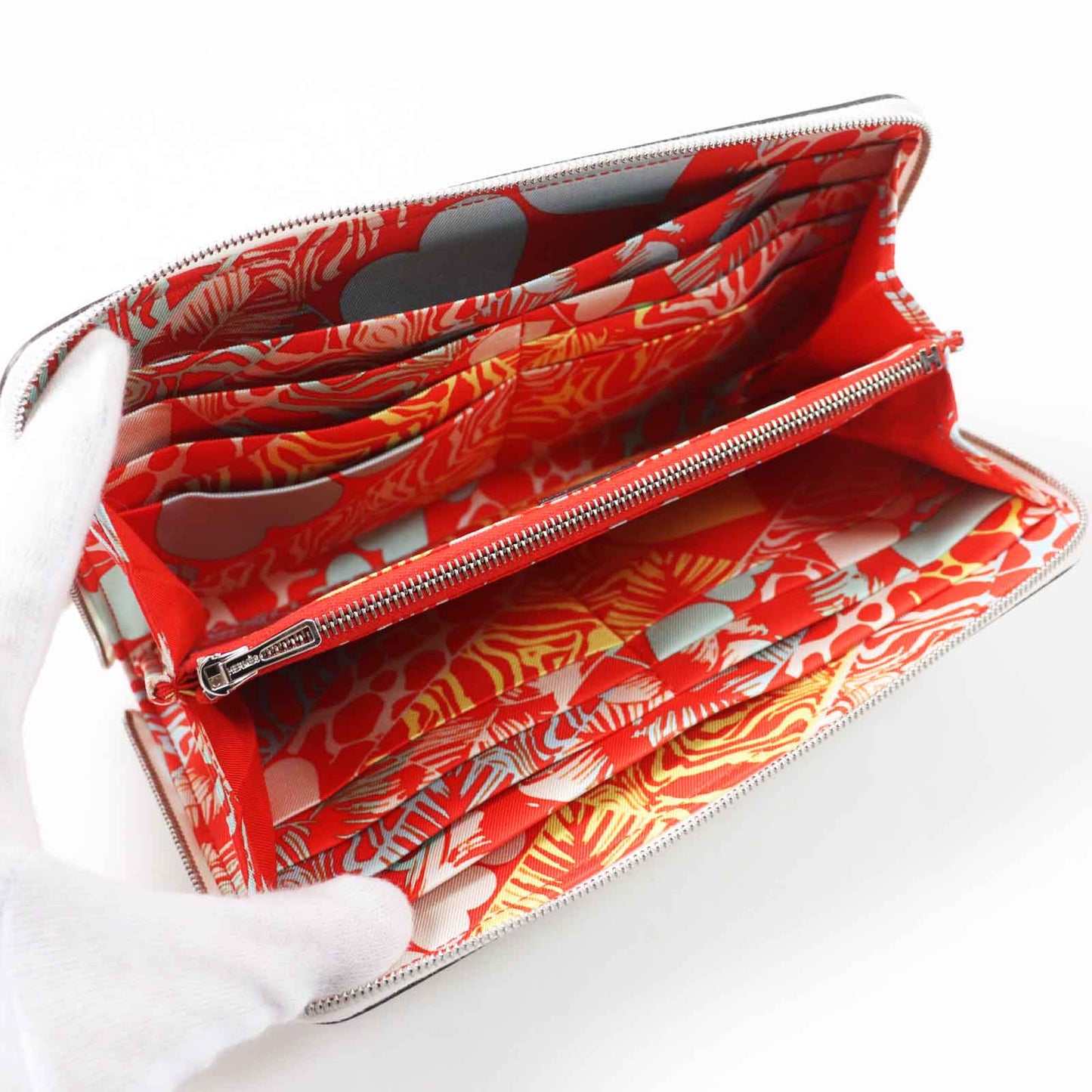 HERMES Long Wallet Purse Main: Evercolor, Lining: Silk New White Azap long silk in Women Used