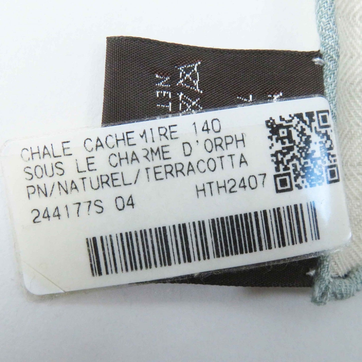 HERMES Stall Main: 70% cashmere, Main: 30% silk Terracotta White Carre140 Caregean Under the Charm of Orpheus Women Used