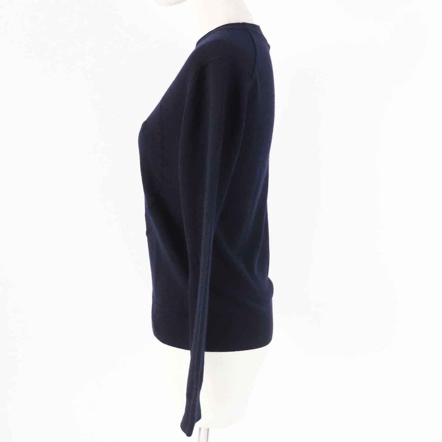 HERMES knit 4E2604D1 Main: 100% cashmere Dark navy Women 36 Used