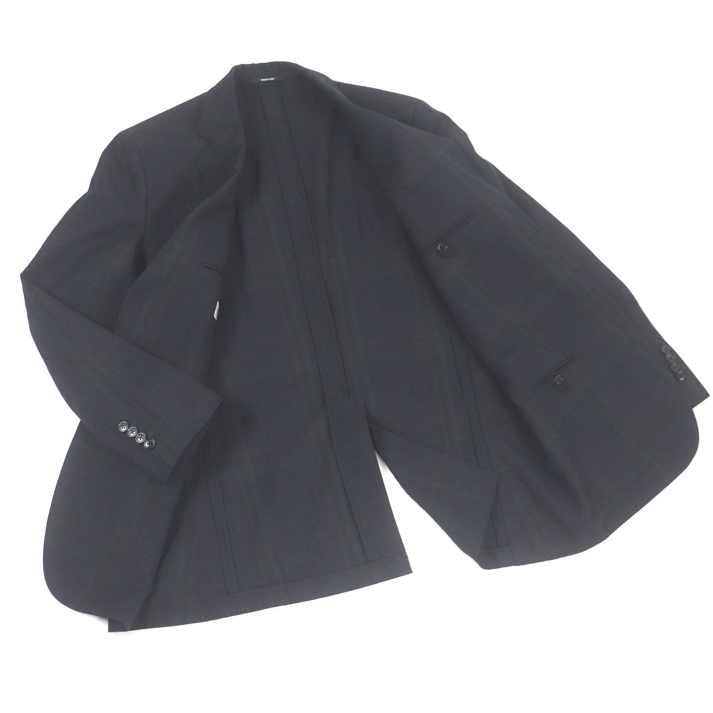 HERMES tailored jacket Outer: 99% virgin wool, Outer: 1% elastane (polyurethane), Sleeve lining: 100% cupra, Lining: 100% cotton black mens 52 Used