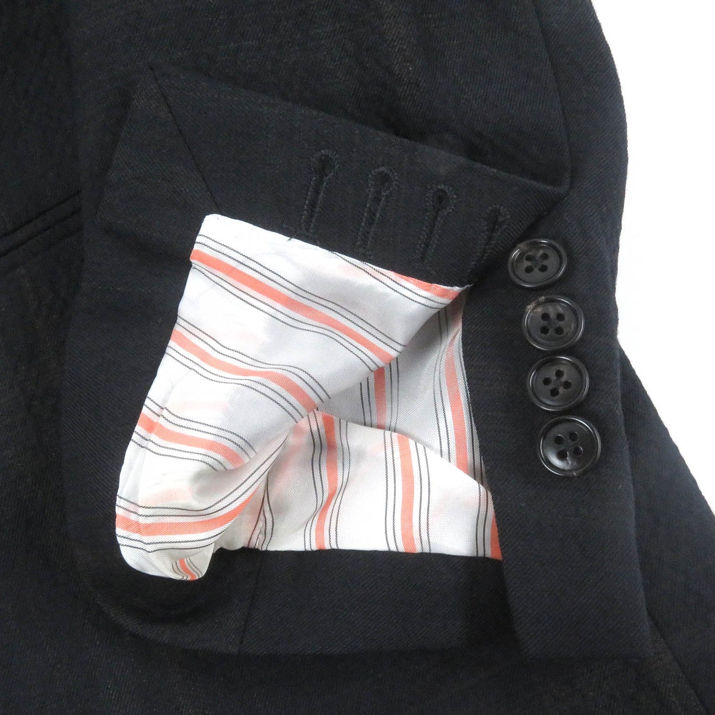 HERMES tailored jacket Outer: 99% virgin wool, Outer: 1% elastane (polyurethane), Sleeve lining: 100% cupra, Lining: 100% cotton black mens 52 Used