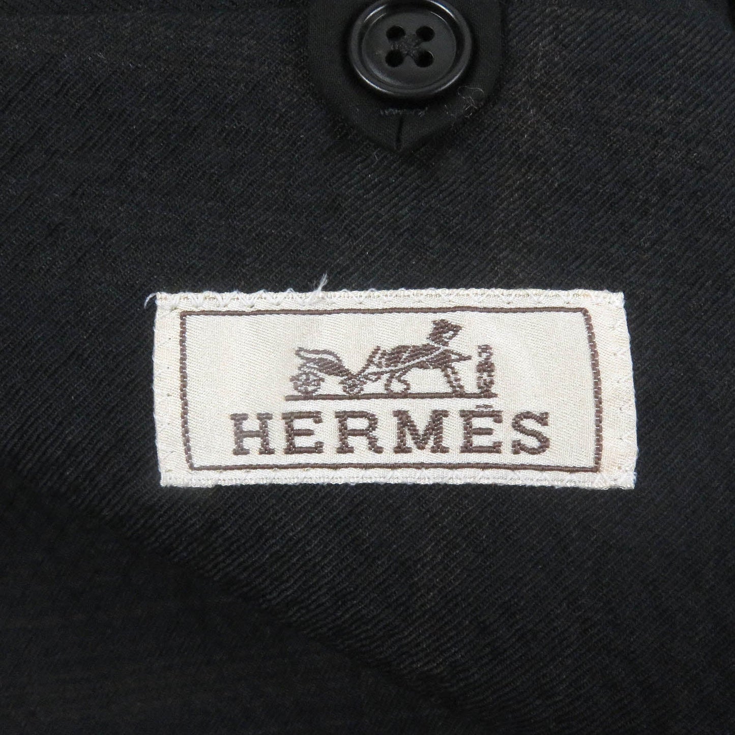 HERMES tailored jacket Outer: 99% virgin wool, Outer: 1% elastane (polyurethane), Sleeve lining: 100% cupra, Lining: 100% cotton black mens 52 Used